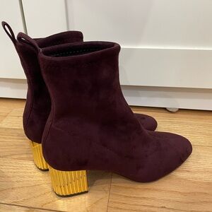 Michael Michael Kors Porter Faux Suede Metallic Ankle Boots